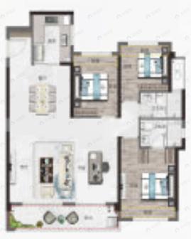 天创坦达月湖云庄3室2厅2卫户型图