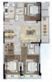 弘阳上坤西湖四季3室2厅2卫户型图