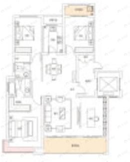 3室2厅2卫建面141平北|南户型图