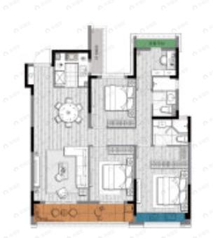 新城瓯江湾4室2厅2卫户型图