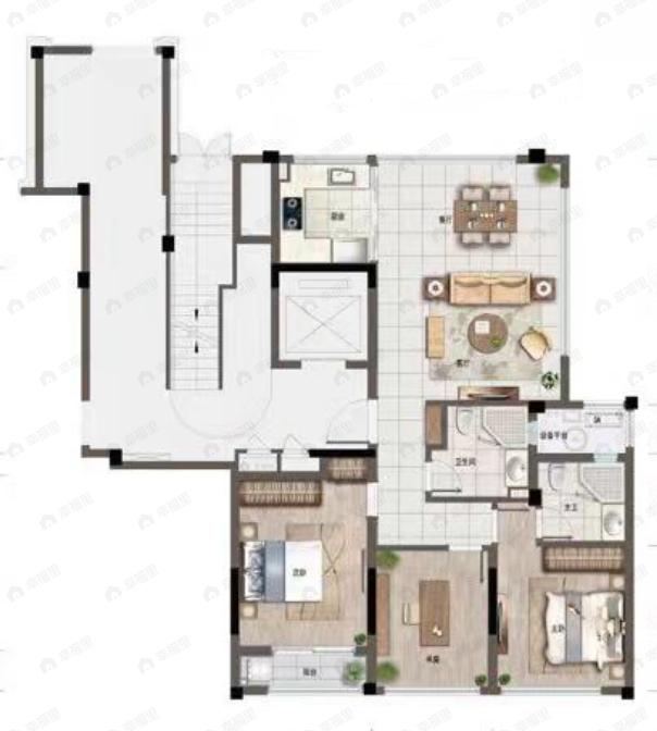 天使小镇浅山明月3室2厅2卫户型图