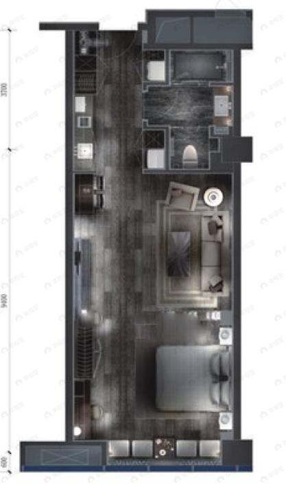 星汇广场1室1厅1卫户型图