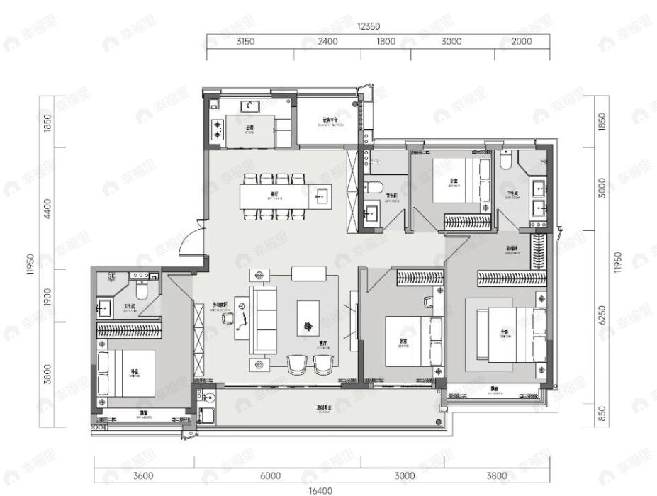 高速·云曜芳华4室2厅3卫户型图