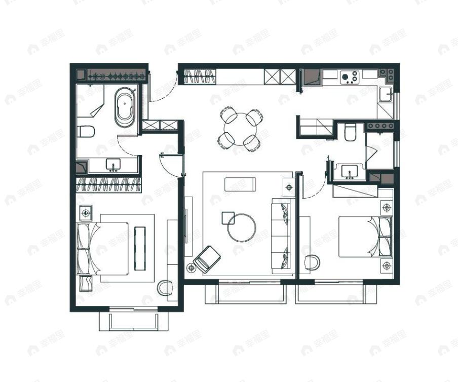 丽苑太和2室2厅2卫户型图