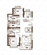 3室2厅2卫建面126平北|南|西户型图