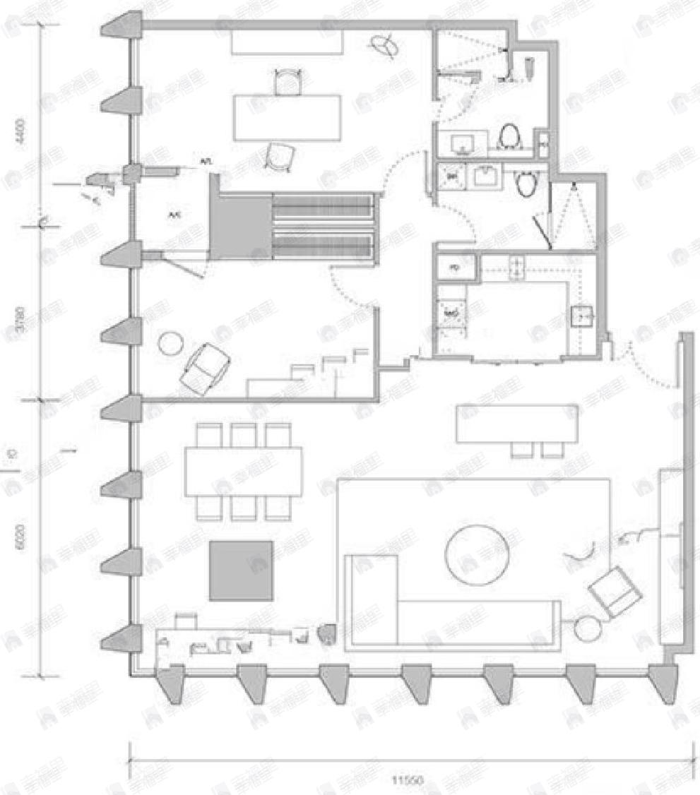 蔚蓝卡地亚中心CEO公馆2室2厅2卫户型图