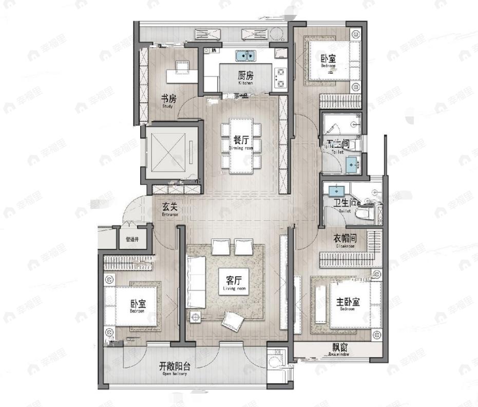 华地·公元壹品4室2厅2卫户型图