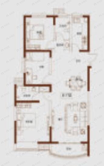 腾威城3室2厅2卫户型图