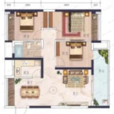 富威堡翠湖岭峰3室2厅1卫户型图