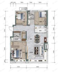 伊河棠樾3室2厅2卫户型图