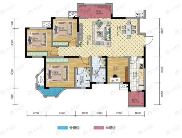 海德花园4室2厅2卫户型图