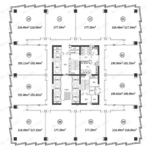 1室1厅建面177平户型图