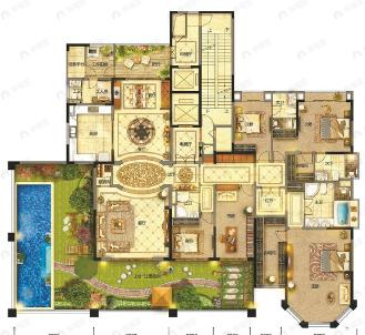 6室2厅5卫建面337平户型图