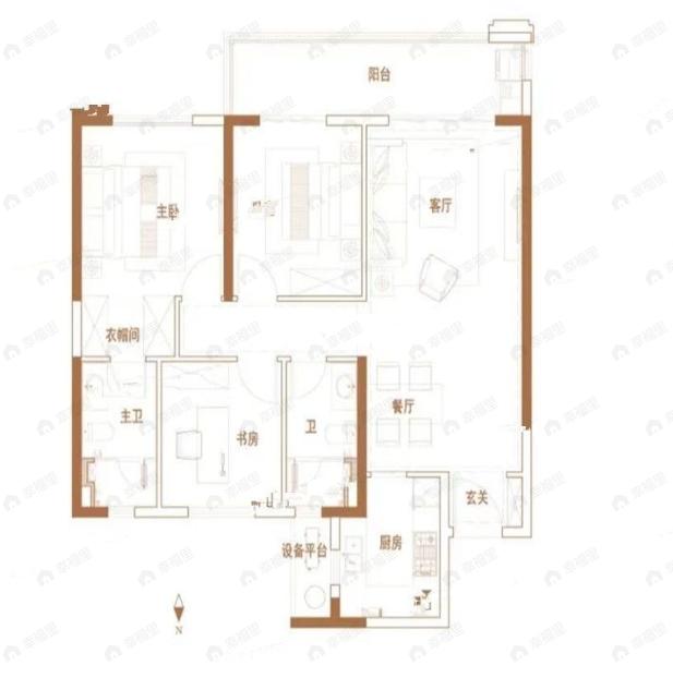 洪大新力合悦滨江3室2厅2卫户型图