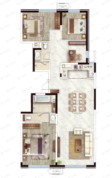 观承别墅·大家4室2厅2卫户型图