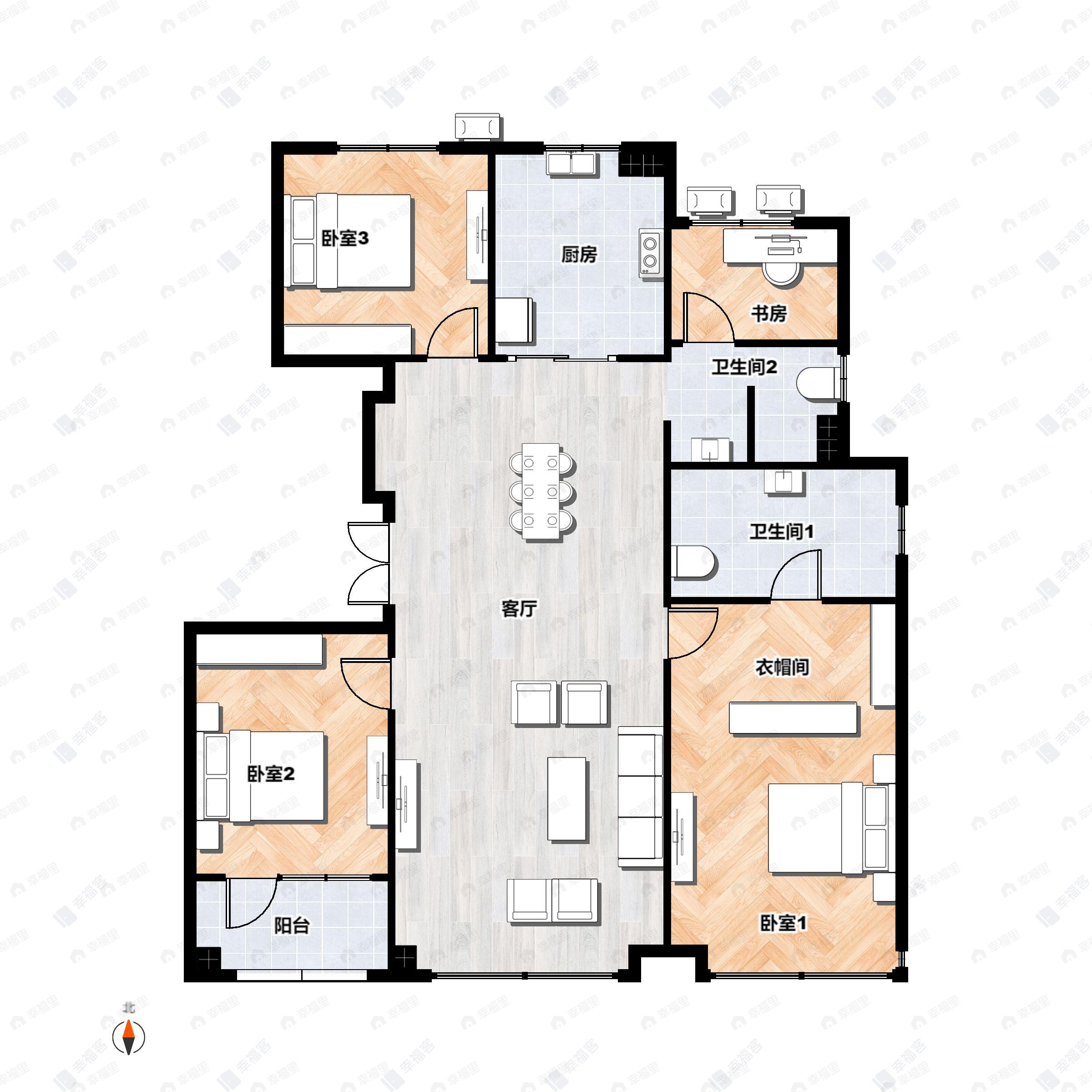 中建宸庐4室2厅2卫户型图