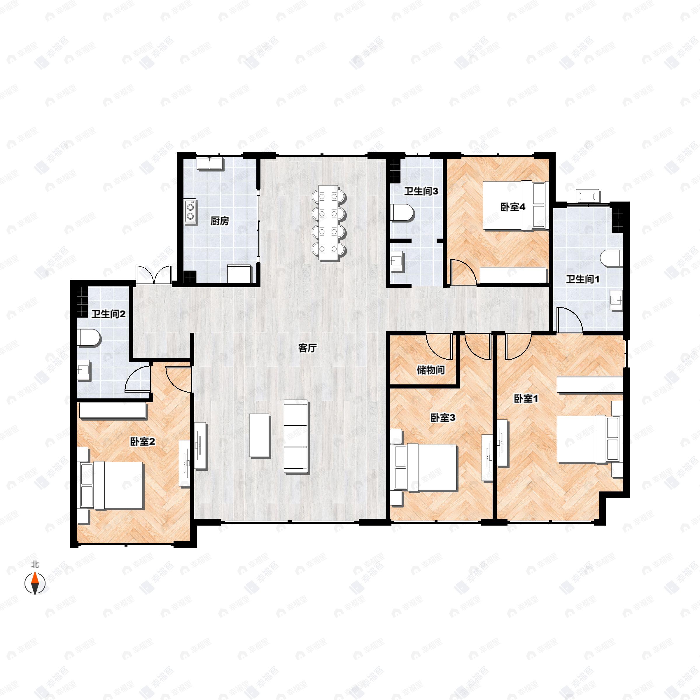 金地北京壹街区4室2厅3卫户型图