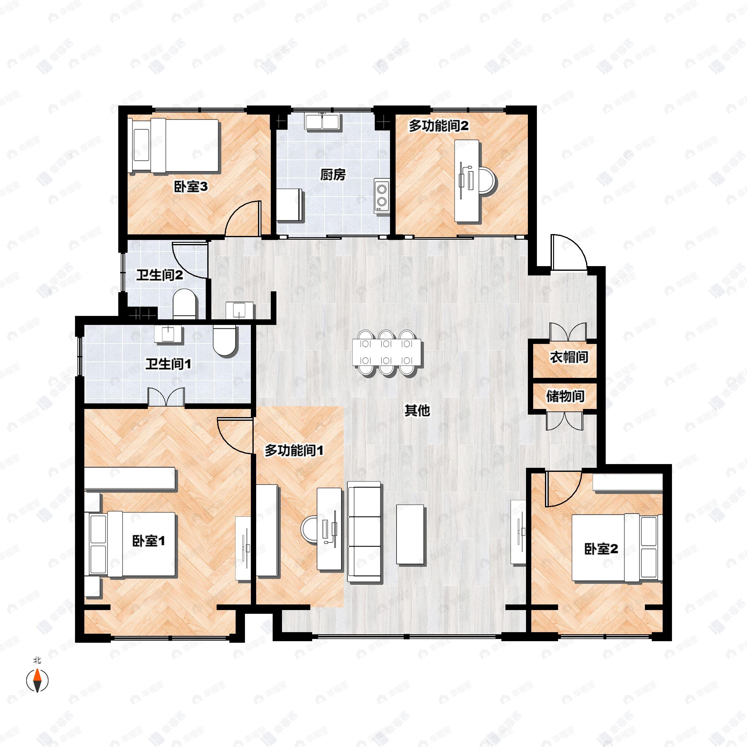 雅居乐富春山居4室2厅2卫户型图