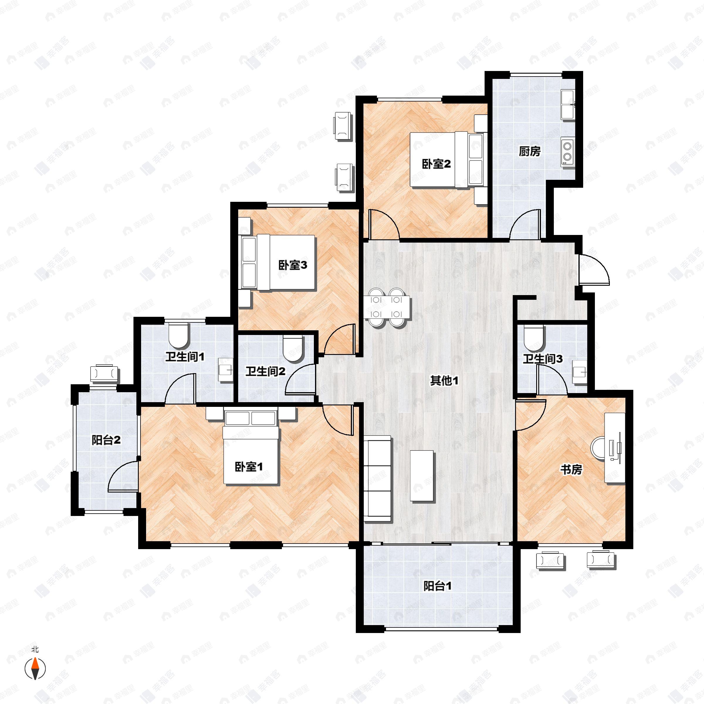 韩建观山源墅4室2厅3卫户型图