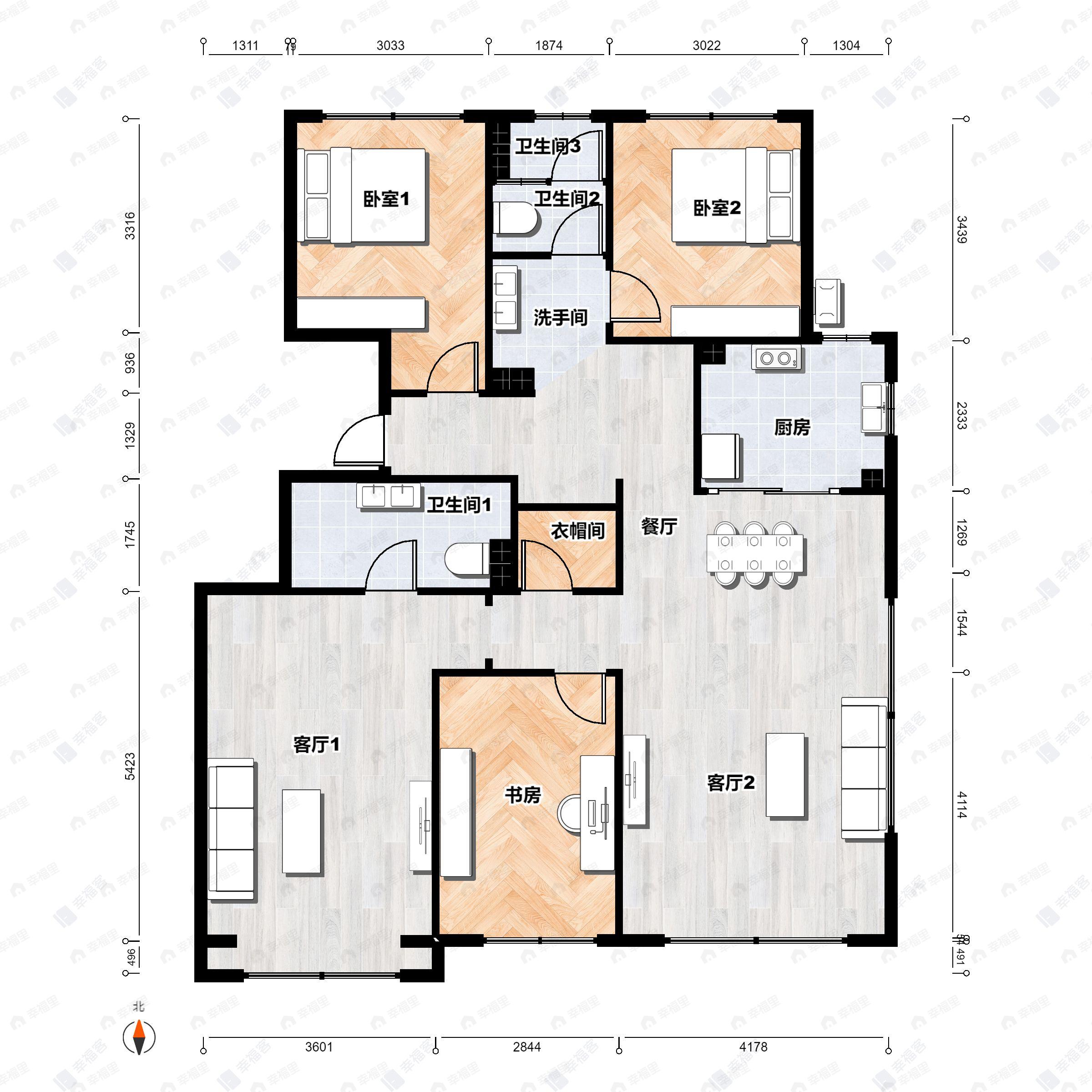 中建宸庐云起4室2厅2卫户型图