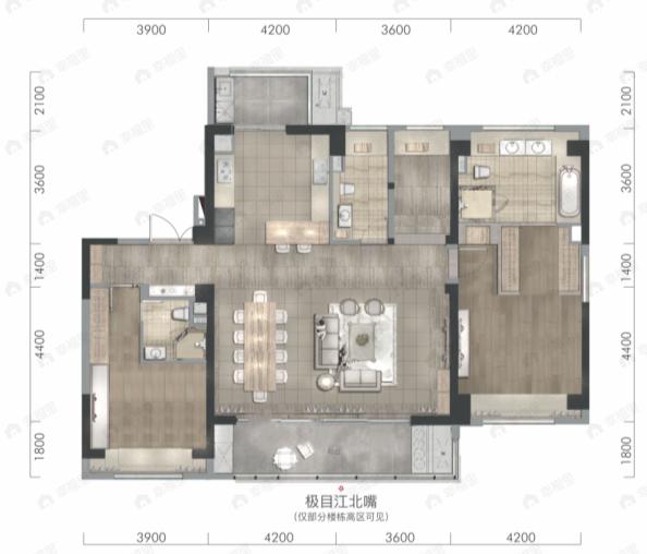 中海天钻3室2厅2卫户型图