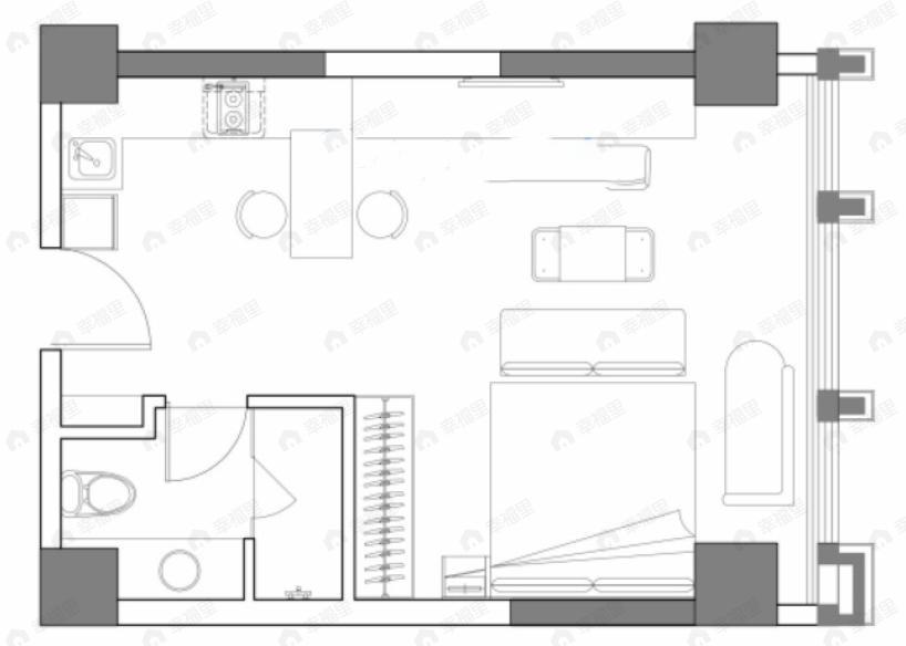 正荣天寓1室1厅1卫户型图