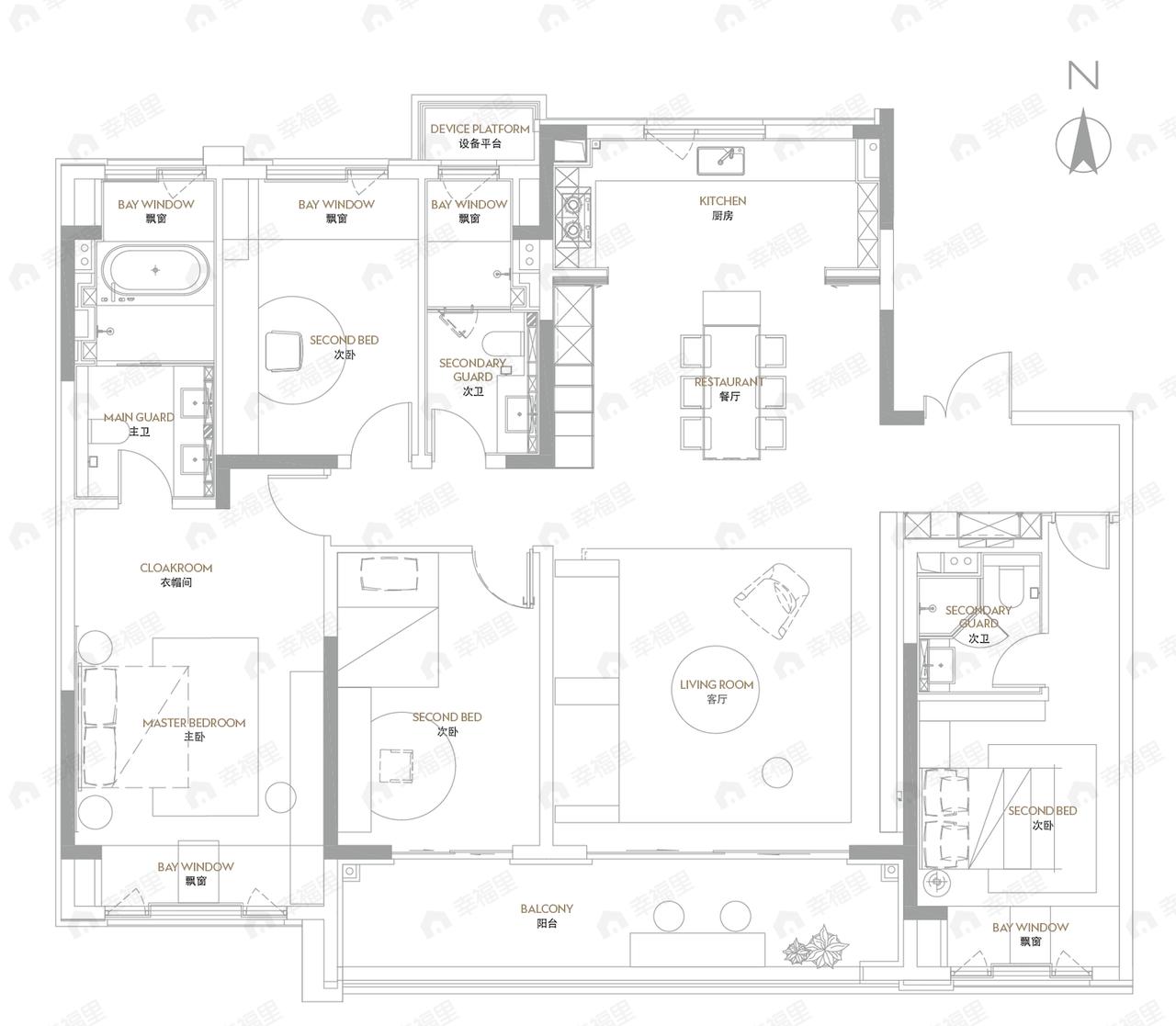 星澜云邸4室2厅3卫户型图