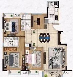 花都颐和山庄4室2厅2卫户型图