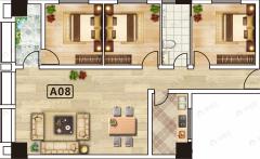 廉江市华境大厦3室2厅1卫户型图