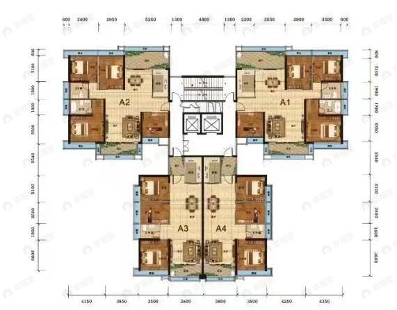 3室2厅1卫建面103平户型图