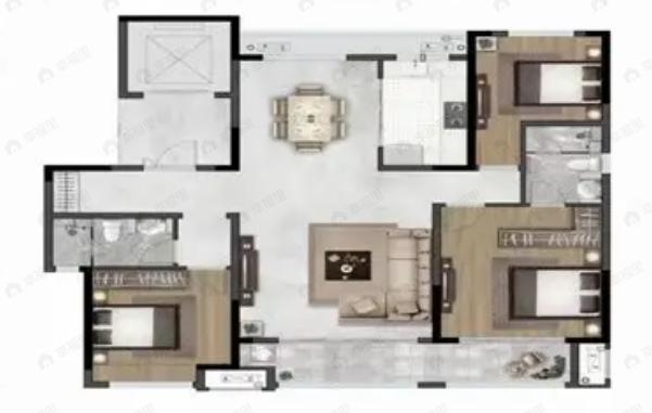 3室2厅2卫建面150平户型图