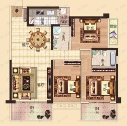 吉祥凤景湾3室2厅2卫户型图