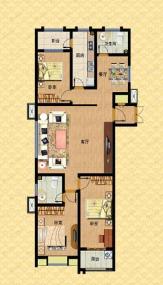 三龙锦绣山庄3室2厅2卫户型图