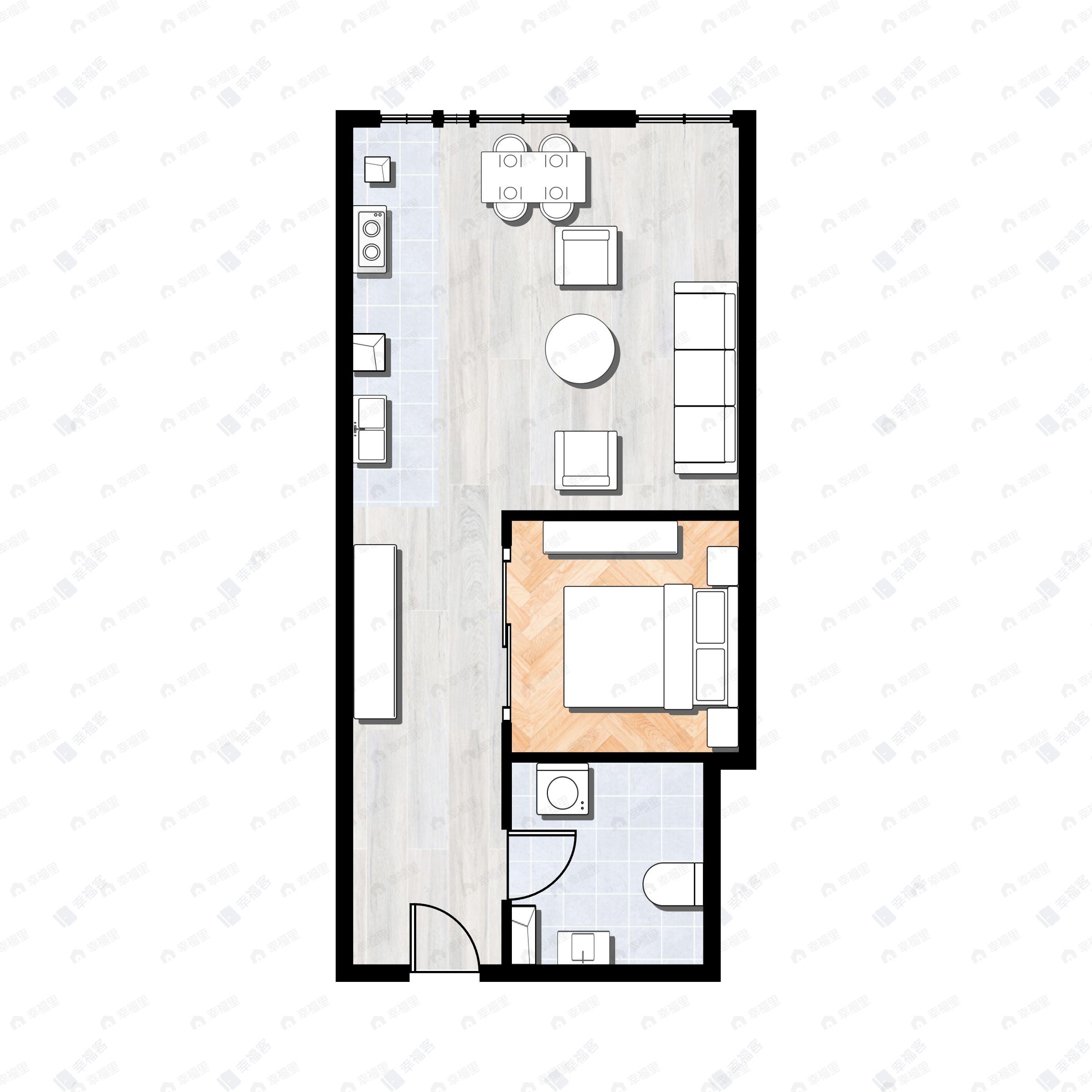 天资陸号院1室2厅1卫户型图