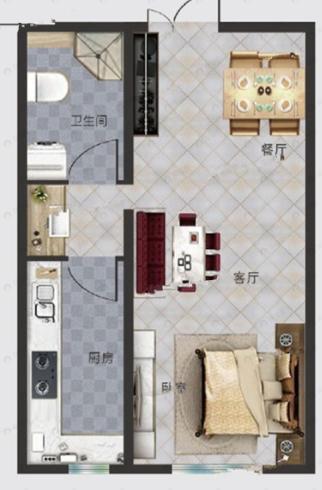 玉祥明居1室1厅1卫户型图