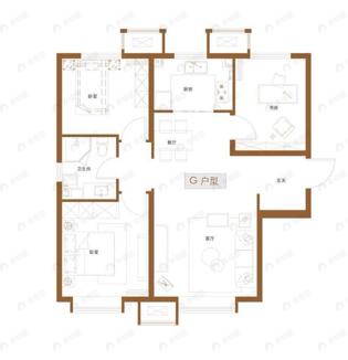 北科建水岸华府3室2厅1卫户型图