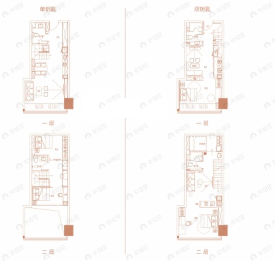 静安广场2室1厅2卫户型图