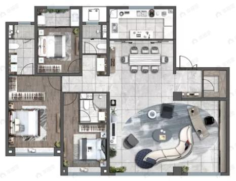 老城根蓝光雍锦世家3室2厅3卫户型图