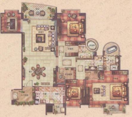 白云堡豪苑尚云名邸5室2厅2卫户型图