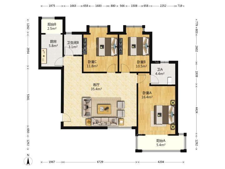 整租·水岸花城水半湾
