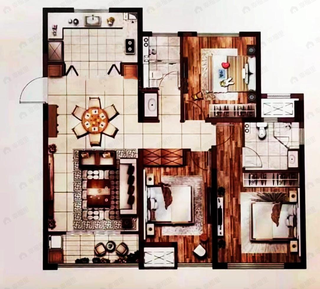 兰州中央公园3室2厅2卫户型图