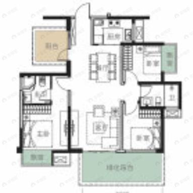 中建邕和府3室2厅2卫户型图