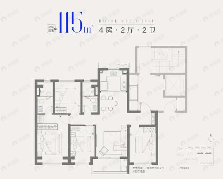 招商象屿星耀翠湾4室2厅2卫户型图