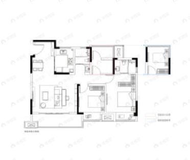 远洋风景东方3室2厅2卫户型图