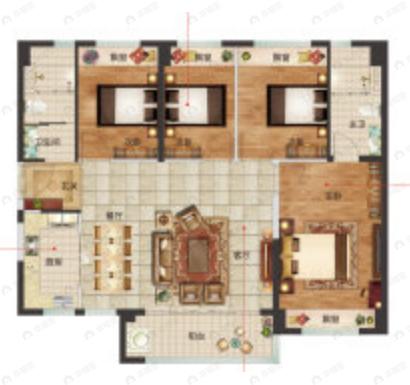美的碧桂园天合4室2厅2卫户型图