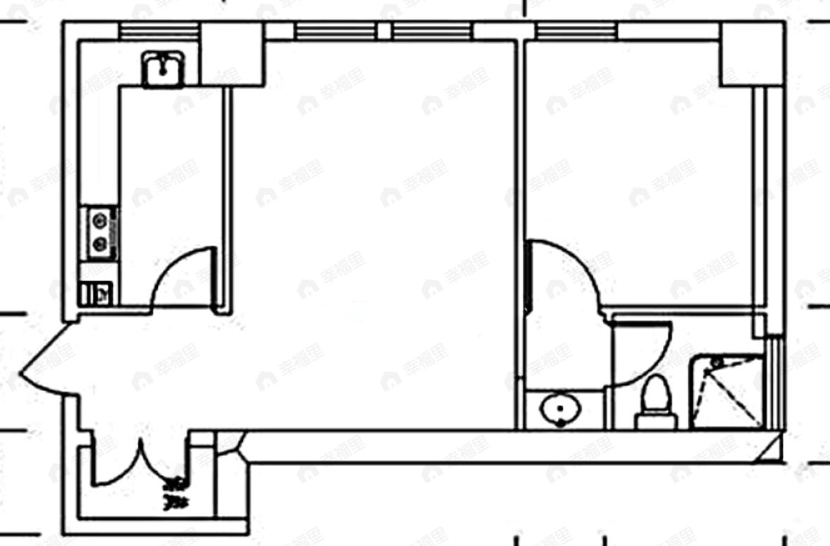 泾渭国际中心1室1厅1卫户型图