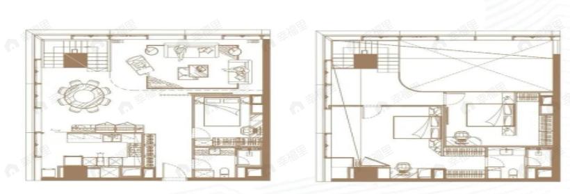 3室2厅2卫建面130平西南|东北户型图