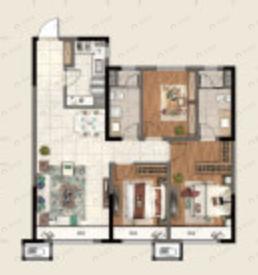 金地艺华年3室2厅2卫户型图