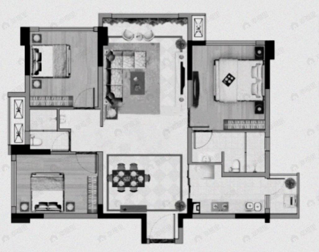 和裕晶河湾3室2厅2卫户型图