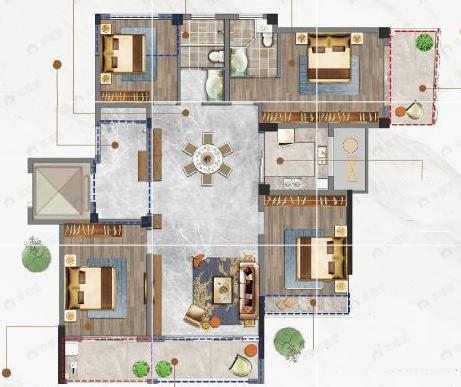 宇洋观山樾4室2厅2卫户型图